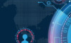 Eine futuristische Benutzeroberfläche mit abstrakten digitalen Elementen, Binärcode und einem Benutzer-Avatar-Symbol auf dunklem Hintergrund, die Technologie und Datenkonnektivität darstellt.
