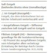 Eine Tabelle mit Erläuterungen zu Begriffen im Zusammenhang mit der Entschädigung bei Kurzarbeit auf Deutsch. Sie umfasst Soll-Entgelt, Ist-Entgelt und Fiktives Entgelt (SV) mit Hinweisen zu den Sozialversicherungsbeiträgen während der COVID-19-Krise im Jahr 2020.