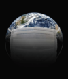 Der Planet Erde trägt eine schützende Gesichtsmaske und symbolisiert damit die weltweiten Bemühungen im Kampf gegen eine Pandemie.