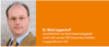 In der linken Bildhälfte ist ein Mann mit Brille und Schnurrbart, der einen braunen Anzug und ein hellblaues Hemd trägt, zu sehen. Die rechte Hälfte hat einen orangefarbenen Hintergrund mit einem deutschen Text, der Dr. Niels Lepperhoff zusammen mit seinen beruflichen Zugehörigkeiten vorstellt.
