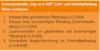 Orangefarbenes Textfeld mit einer Liste von Dokumenten zur Lohnpfändung. Die Liste enthält vier Einträge zu gewöhnlichen und bevorzugten Pfändungen sowie erforderlichen Berechnungen zur Unterhaltspfändung, jeweils gekennzeichnet mit „L+G“ und Ausgabenummern.
