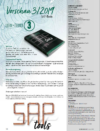 Die Magazinseite mit dem Titel „SAP-Tools“ bietet eine Vorschau und ein Impressum mit einem Buchbild. Kupferrohre bilden auf kreative Weise die Worte „SAP-Tools“, während die Seite verschiedene Themen und Mitwirkende auflistet, die sich auf Gehaltsverwaltungssoftware konzentrieren.