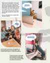 In einer Büroumgebung mit Vier Pfoten im Büro spielen drei Hunde unterschiedliche Rollen. Ein Hund ist der „CEO von Cuddles“ und räkelt sich auf einem grauen Sofa. Der „Marketing Manager“ sitzt mit einem Laptop an einem Schreibtisch, während der „Snuggle System Sniffer“ aufmerksam daneben steht.