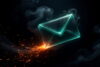 Brennender Umschlag, der Phishing-E-Mail symbolisiert