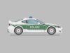 Polizeifahrzeug grün-weiß – Symbol für Verkehrskontrolle und Fahrzeugversicherung